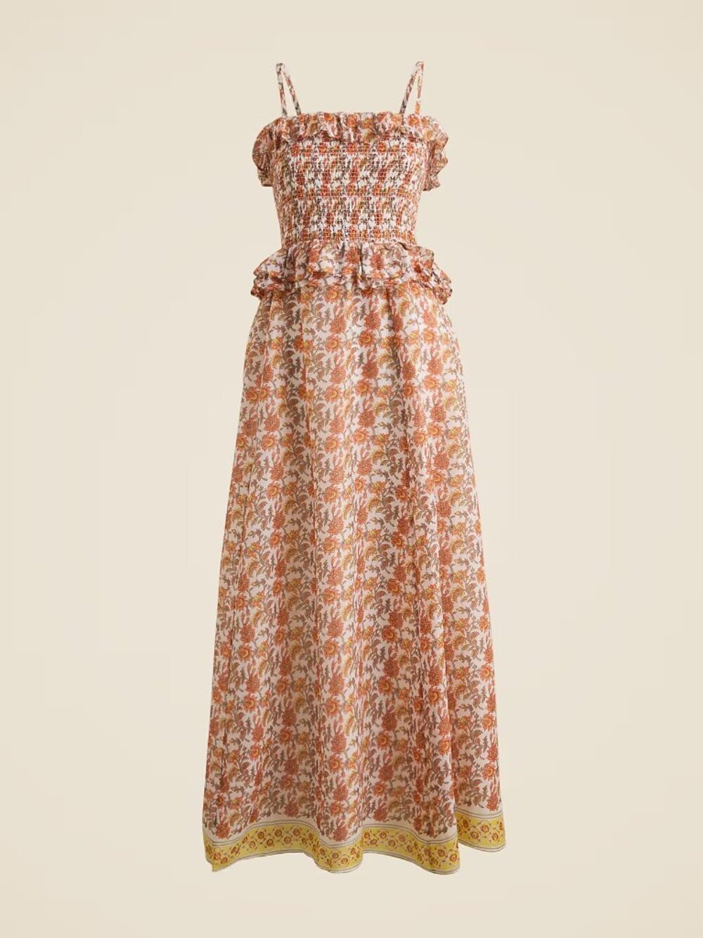 J.Crew Ravenna Dress in Sunset Rose Block-Print Ramie – Size M